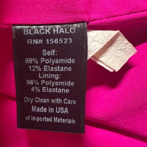 Black Halo Sz 2 Sadora Side Twist Mini Dress Pink Spaghetti Strap Cocktail Party - Picture 7 of 10